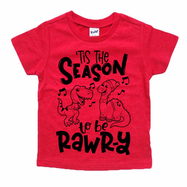 ‘Tis the Season to be Rawr-y Christmas dinosaur tee