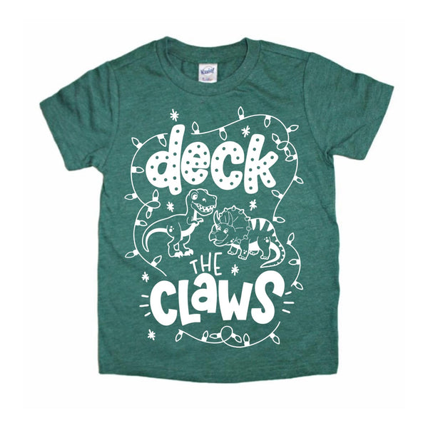 Deck the Claws Christmas dinosaur tee