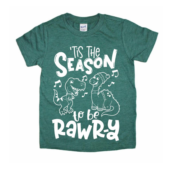‘Tis the Season to be Rawr-y Christmas dinosaur tee